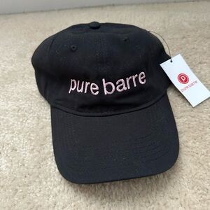 NWT pure barre baseball hat black pink adjustable